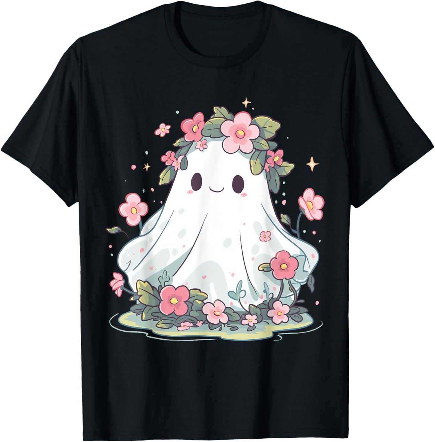 Halloween Ghost Flower Costume Women Girls Halloween T-Shirt - T-Shirt | Black