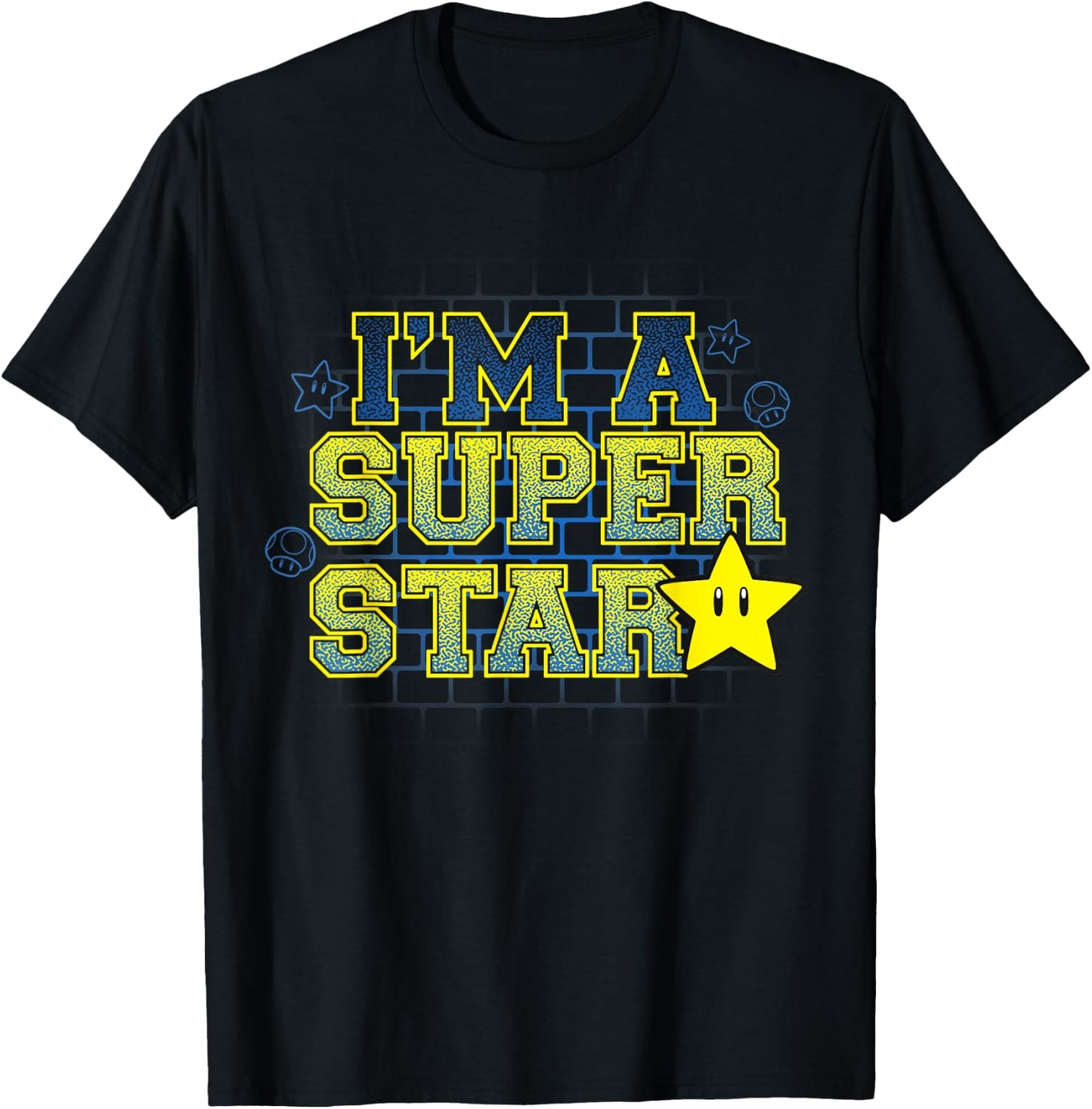 Super Mario I'm The Super Star Starman Portrait T-Shirt - T-Shirt | Black