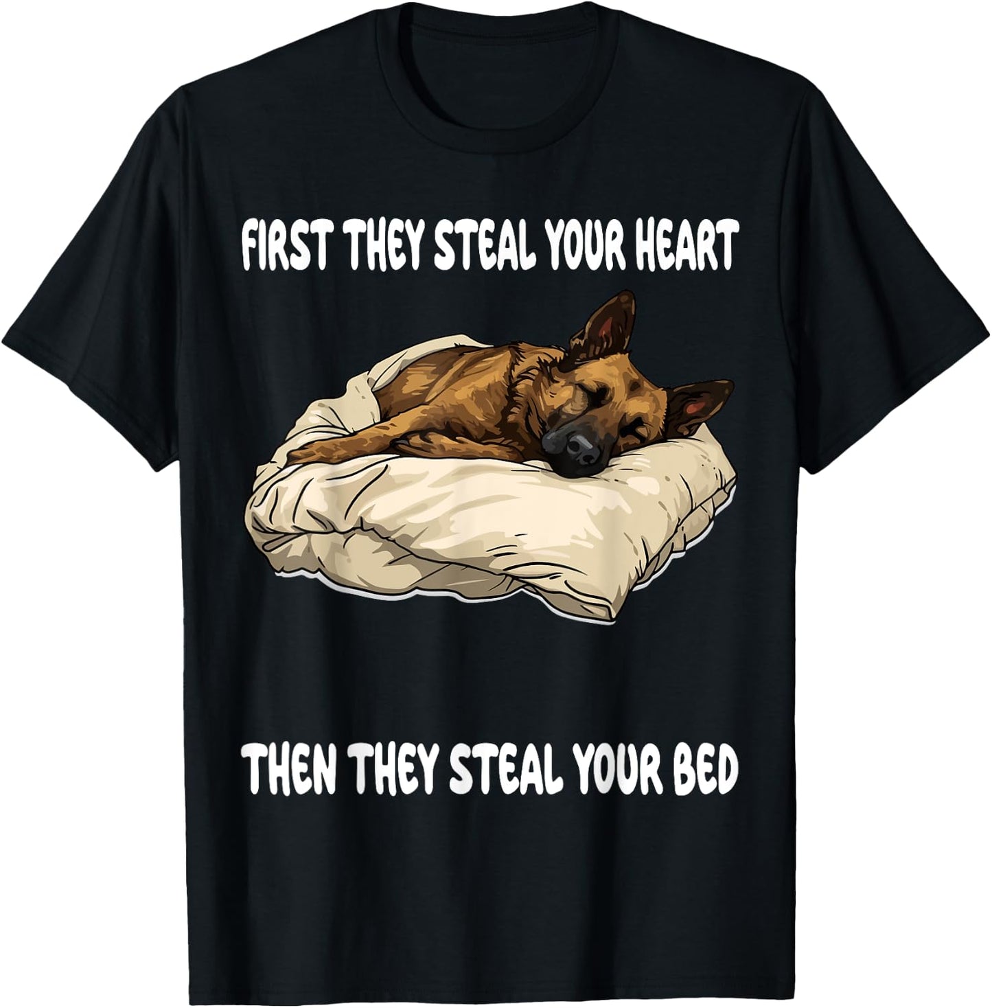 Dutch Shepherd Sleeping Pajamas Nightgown T-Shirt - T-Shirt | Black