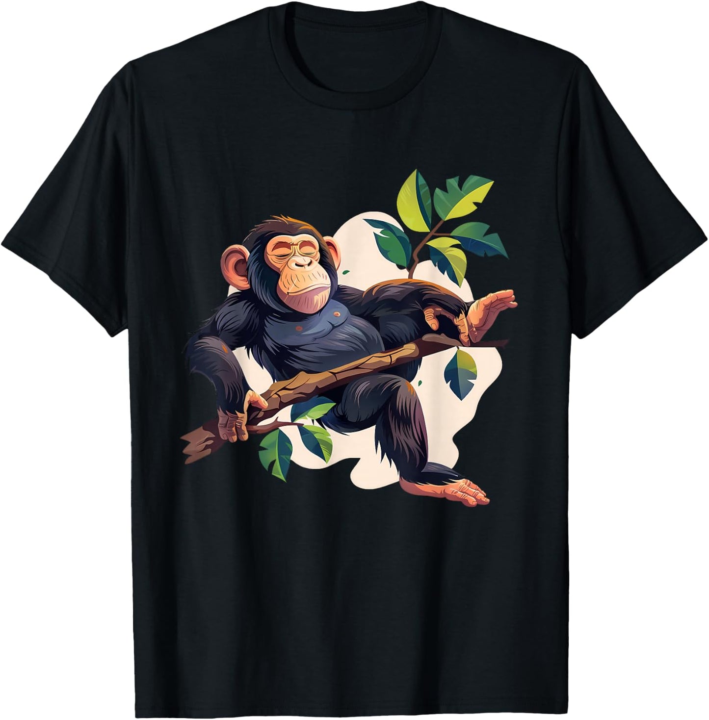 Sleeping Monkey Nature Sleepy Monkey Napping Sleepy Animal T-Shirt - T-Shirt | Black