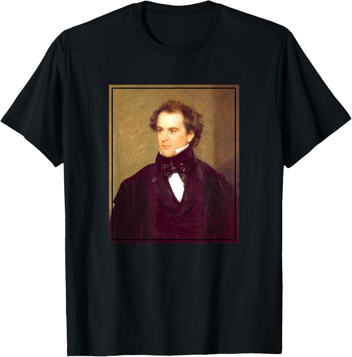 Nathaniel Hawthorne Painting Portrait (1840) T-Shirt - T-Shirt | Black