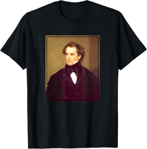 Nathaniel Hawthorne Painting Portrait (1840) T-Shirt - T-Shirt | Black