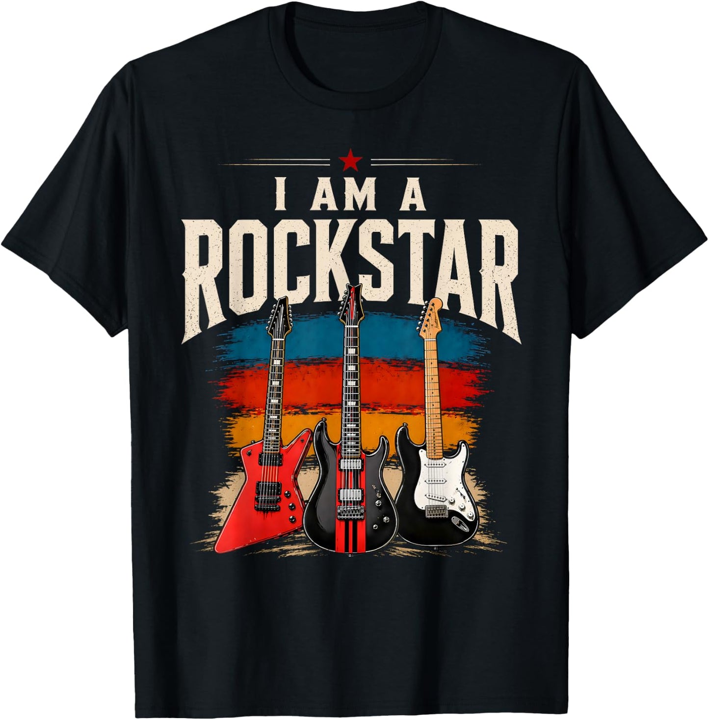 I Am A Rockstar Guitar Lover Rock Star Men Women Kids T-Shirt - T-Shirt | Black