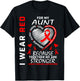 I Wear Red For My Aunt Heart Disease Awareness Clothing T-Shirt - T-Shirt | Black