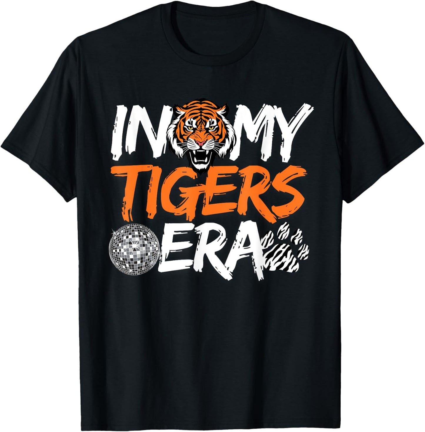 In My Tigers Era Back to School Mascot Spirit Game Vintage T-Shirt - T-Shirt | Black
