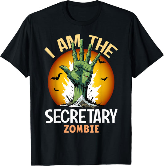 Halloween Matching Secretary Zombie Costume T-Shirt - T-Shirt | Black