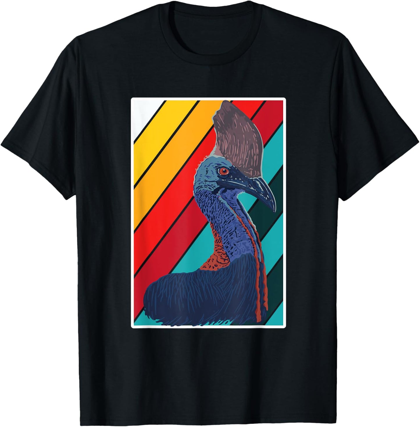 Great Cassowary Retro Outfit Love Australian Birds T-Shirt - T-Shirt | Black