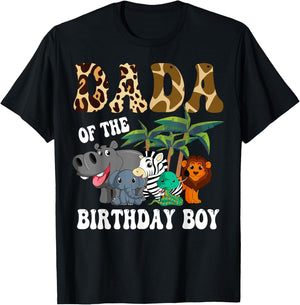 Dada of the Birthday Boy Zoo Bday Safari Celebration T-Shirt - T-Shirt | Black