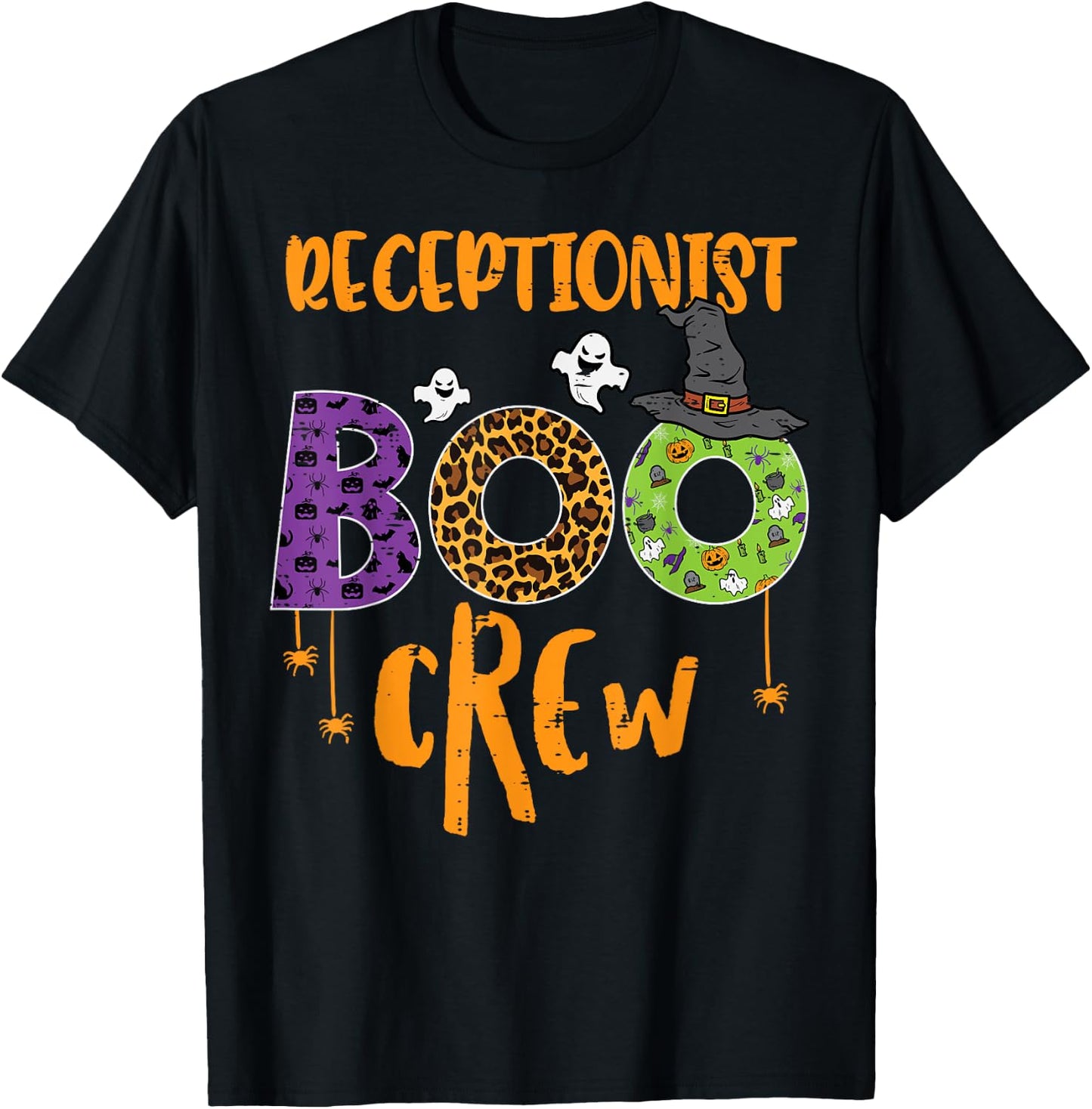 Halloween Receptionist Boo Crew Front Desk Costume Women Men T-Shirt - T-Shirt | Black