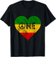 Reggae Heart One Pride Love Rasta Reggae Music Rastafarian T-Shirt - T-Shirt | Black