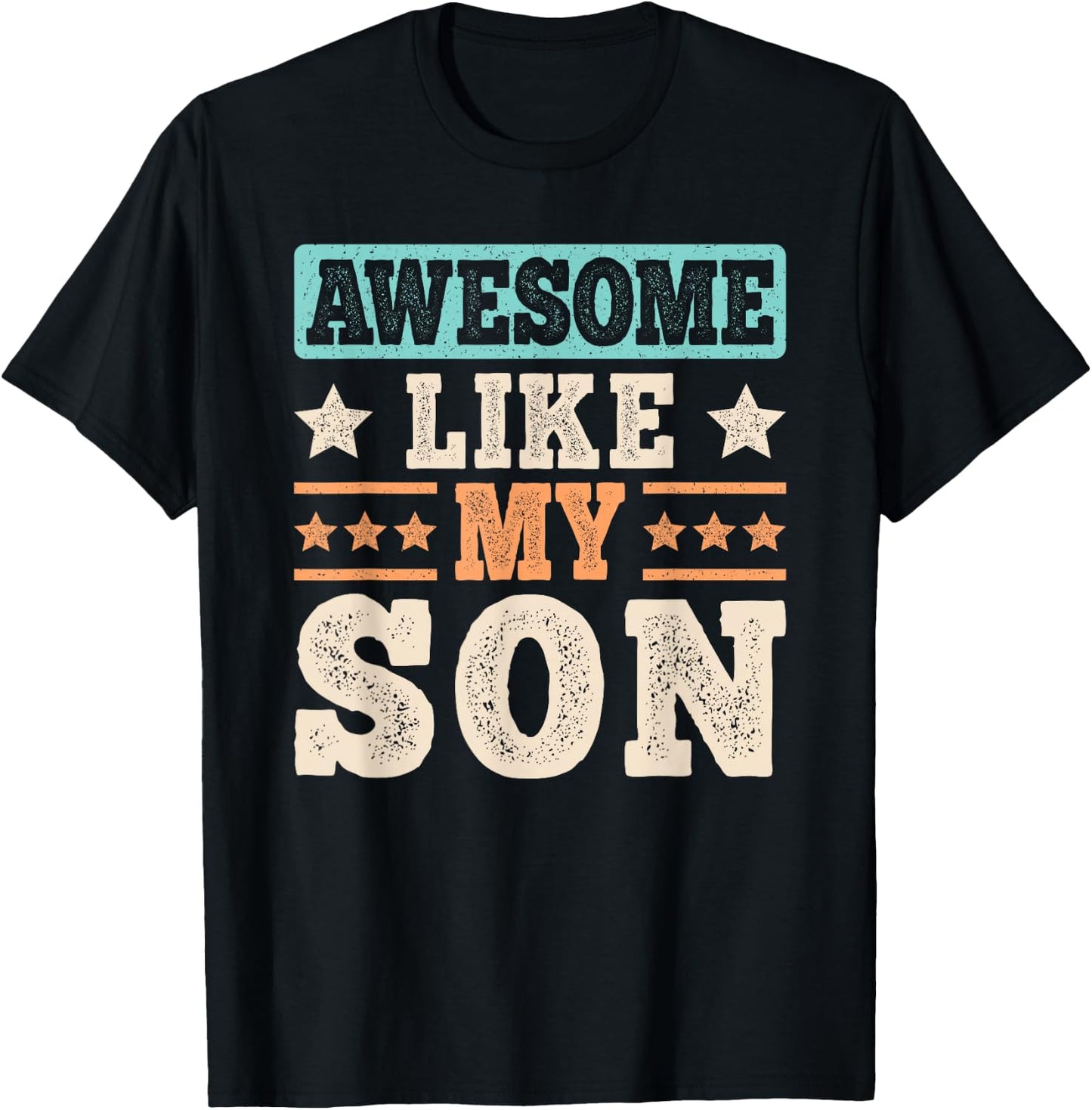 Awesome Like My Son Funny Dad Son Father Vintage T-Shirt - T-Shirt | Black