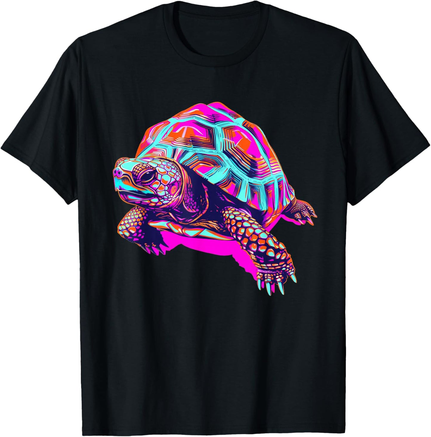Eastern Box Turtle Synthwave T-Shirt - T-Shirt | Black