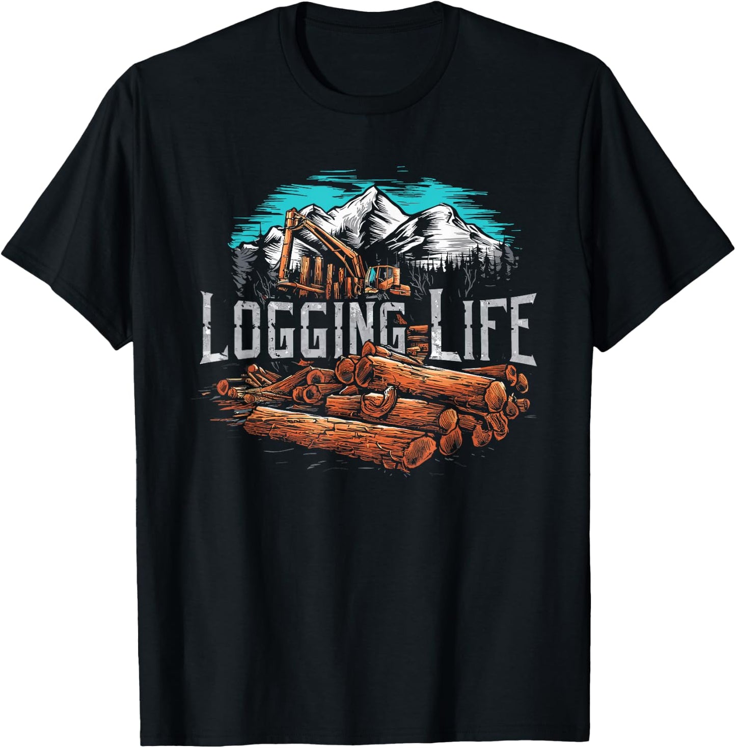 Logging Life Lumberjack Logger Lumberer Forester Woodwork T-Shirt - T-Shirt | Black