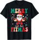Christmas Santa Xmas Fitness Merry Fitmas Men Women T-Shirt - T-Shirt | Black