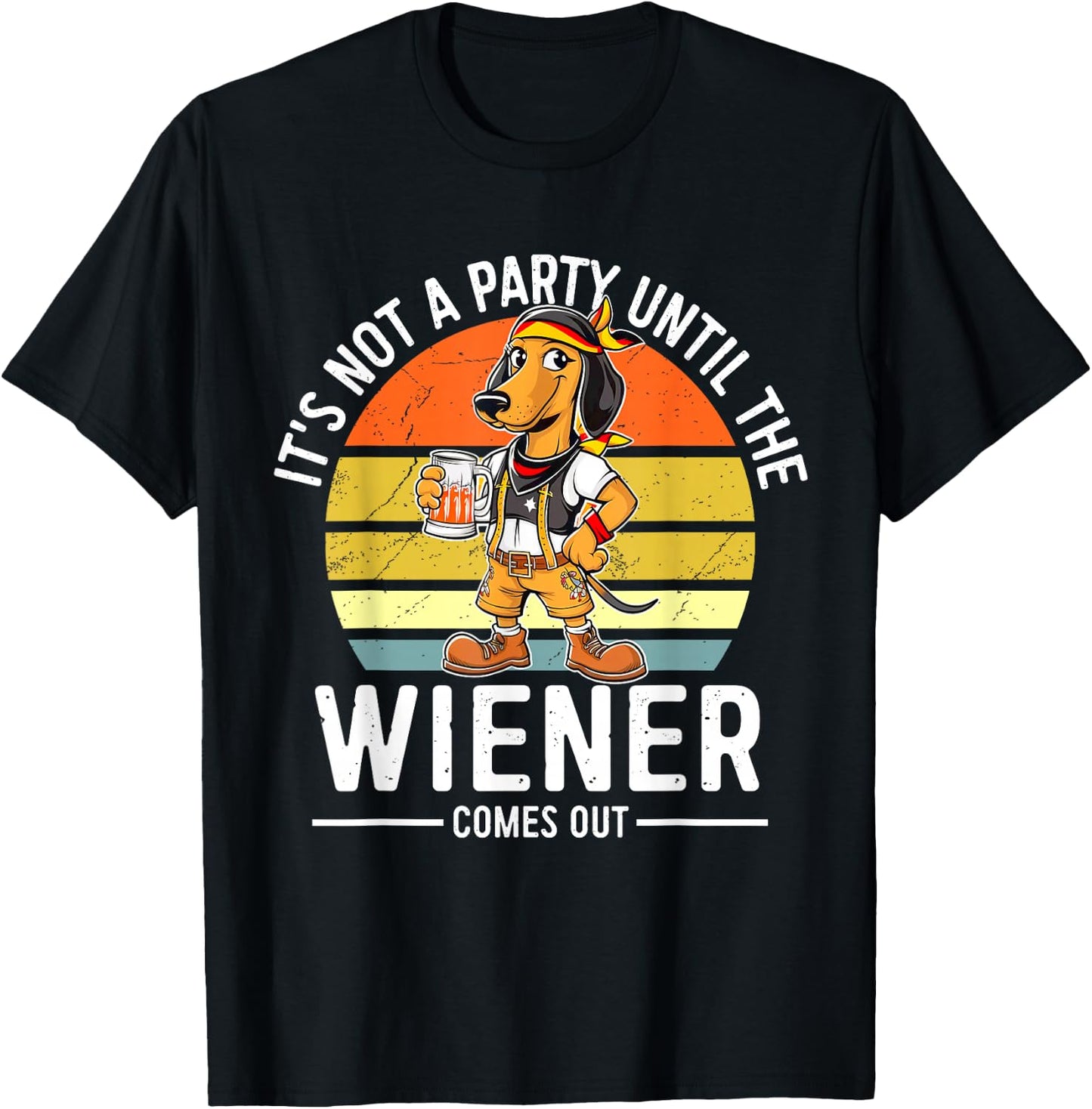 Dachshund Bavarian Bier Wiener Dog German Oktoberfest T-Shirt - T-Shirt | Black
