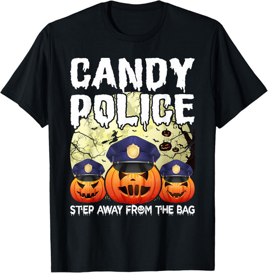 Halloween Candy Police Humor & Funny Candy Security T-Shirt - T-Shirt | Black