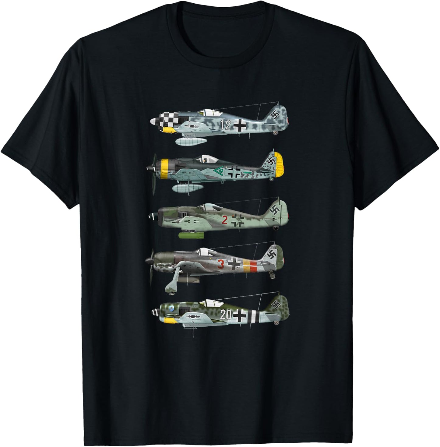 Focke-Wulf Fw190 "Wurger" bird butcher WW2 fighter T-Shirt - T-Shirt | Black