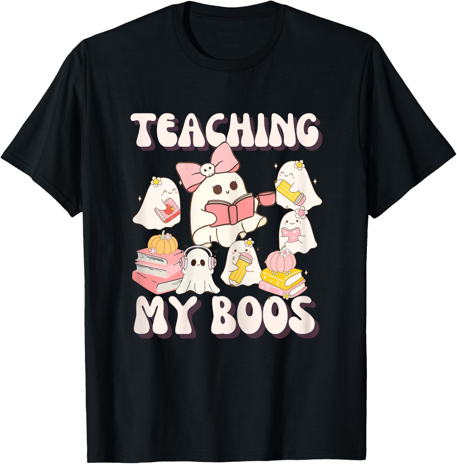 Teacher Halloween Teaching My Boos T-Shirt - T-Shirt | Black