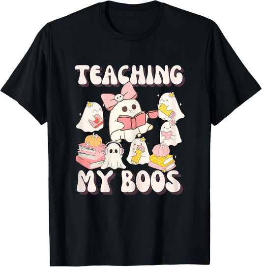Teacher Halloween Teaching My Boos T-Shirt - T-Shirt | Black