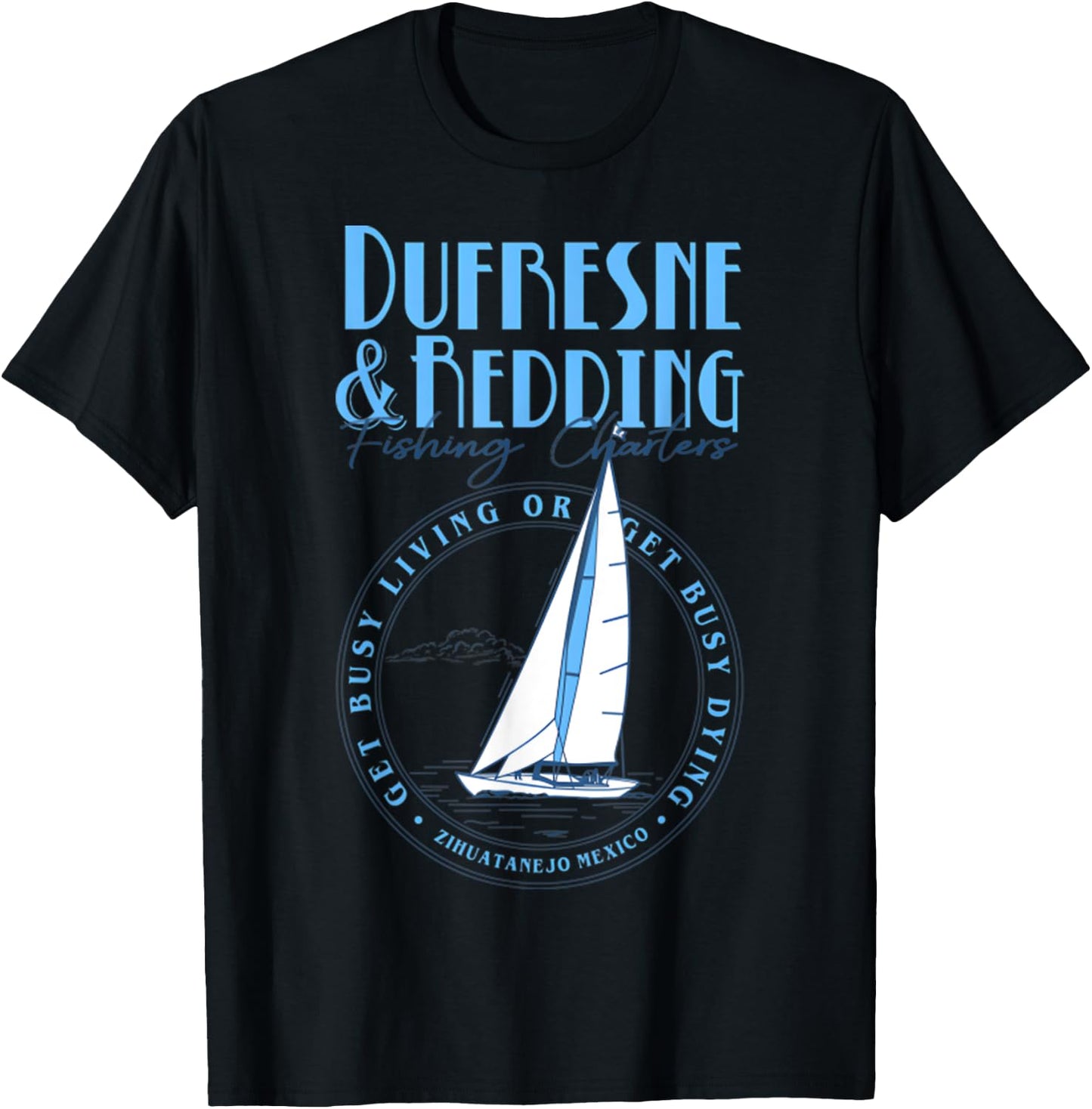 Retro Vintage Dufresne And Redding Fishing Charters Lover T-Shirt - T-Shirt | Black