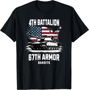 4th Battalion 67th Armor M1 Abrams Tank Military Veteran T-Shirt - T-Shirt | Black