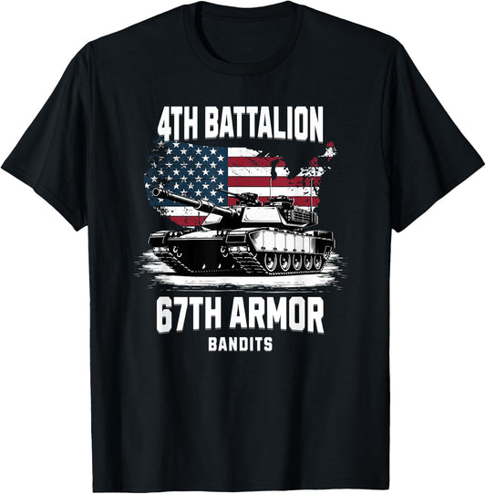 4th Battalion 67th Armor M1 Abrams Tank Military Veteran T-Shirt - T-Shirt | Black