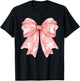 Coquette Bow Trick Or Treat Spooky Season Ghost Halloween T-Shirt - T-Shirt | Black