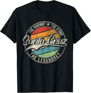 Santa Cruz CA | California | Vintage Distressed T-Shirt - T-Shirt | Black