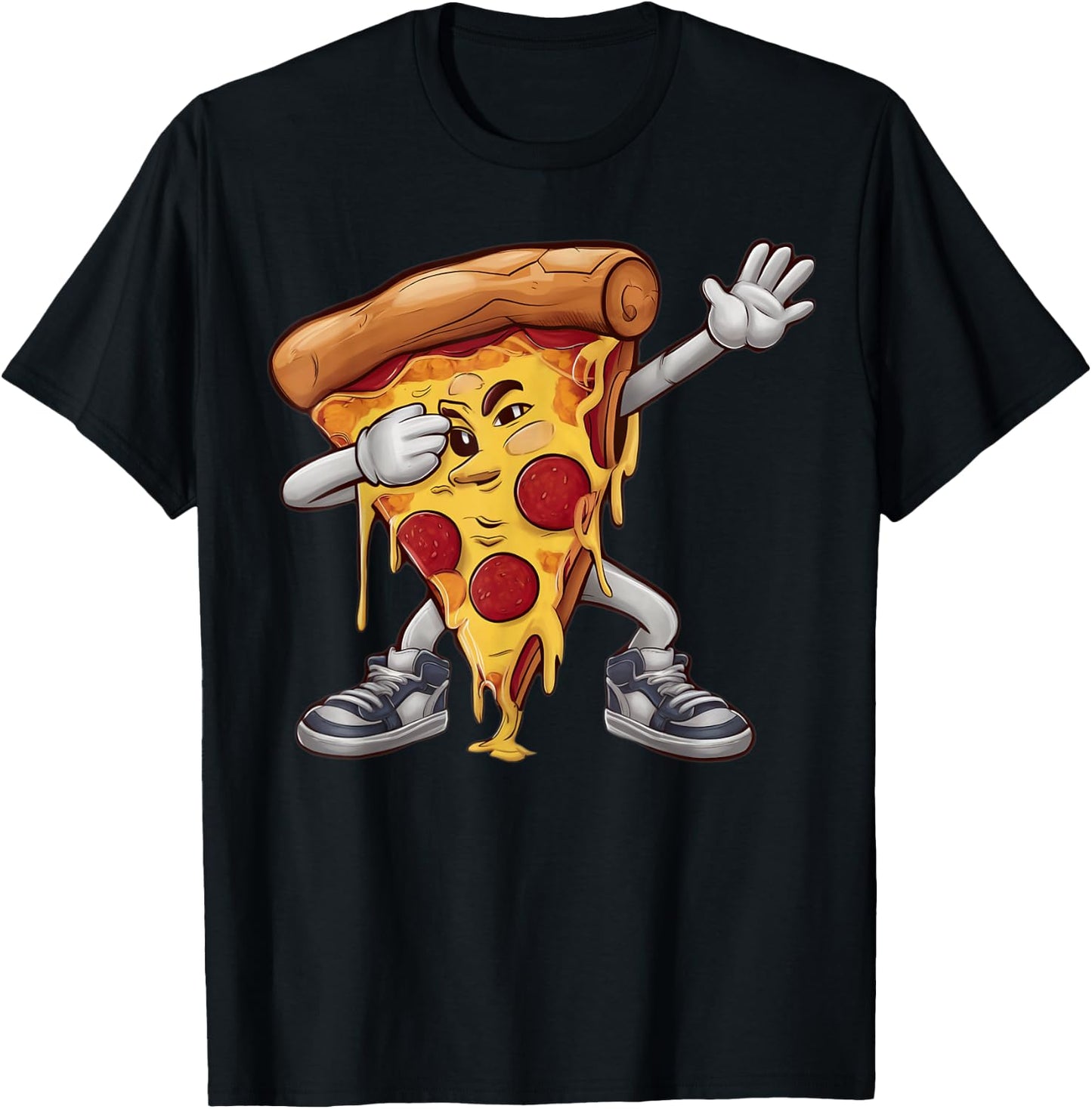 Dabbing Pizza Dab Dance Food Lover Gifts Men Women Kids T-Shirt - T-Shirt | Black
