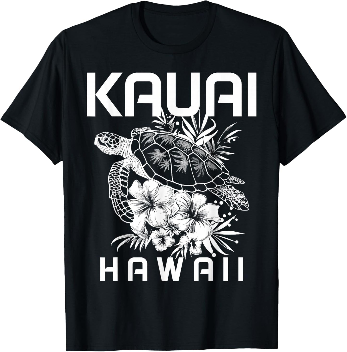 Kauai Hawaii Sea Turtle Hawaiian Surfer Souvenir T-Shirt - T-Shirt | Black