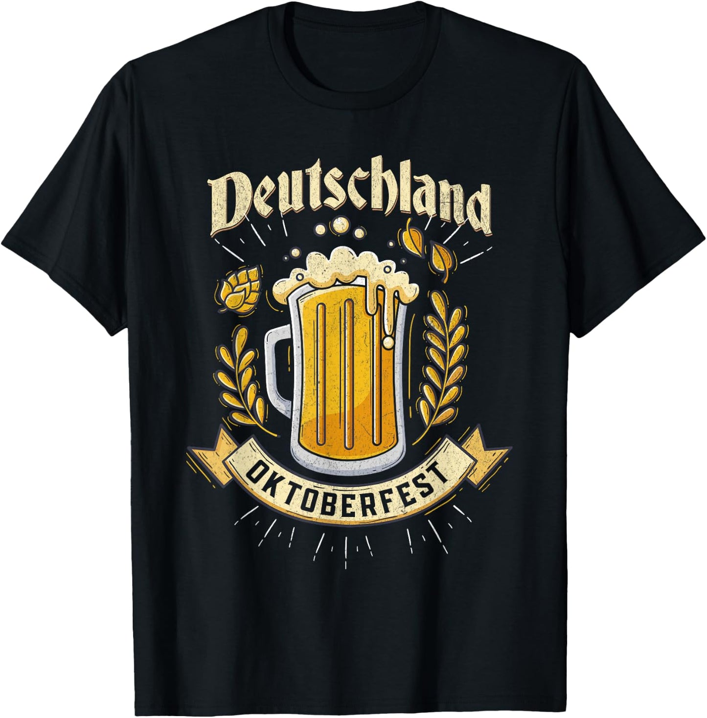 Deutschland Oktoberfest German Beer Festival Party Outfit T-Shirt - T-Shirt | Black