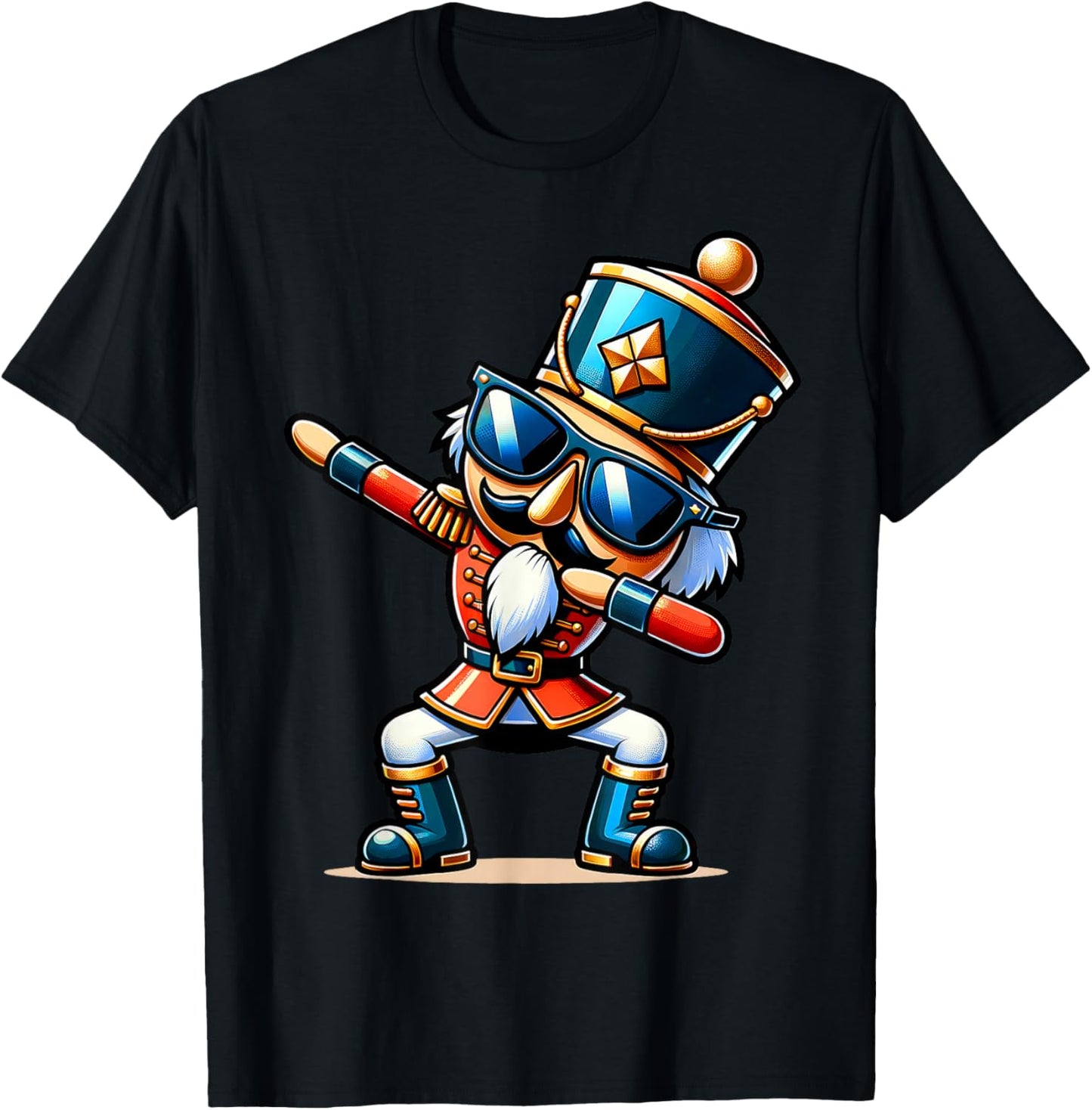 Christmas Nutcracker Dabbing Boys Santa Xmas Funny T-Shirt - T-Shirt | Black