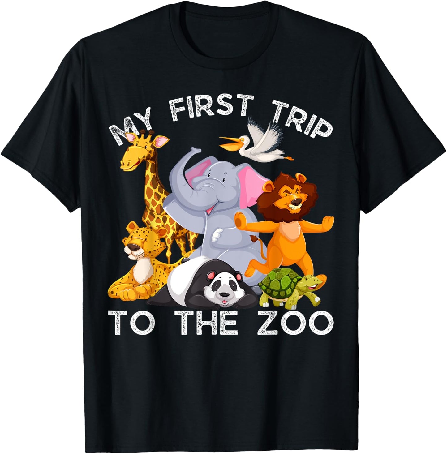 My First Trip Wild and Zoo Safari Jungle Birthday Party T-Shirt - T-Shirt | Black