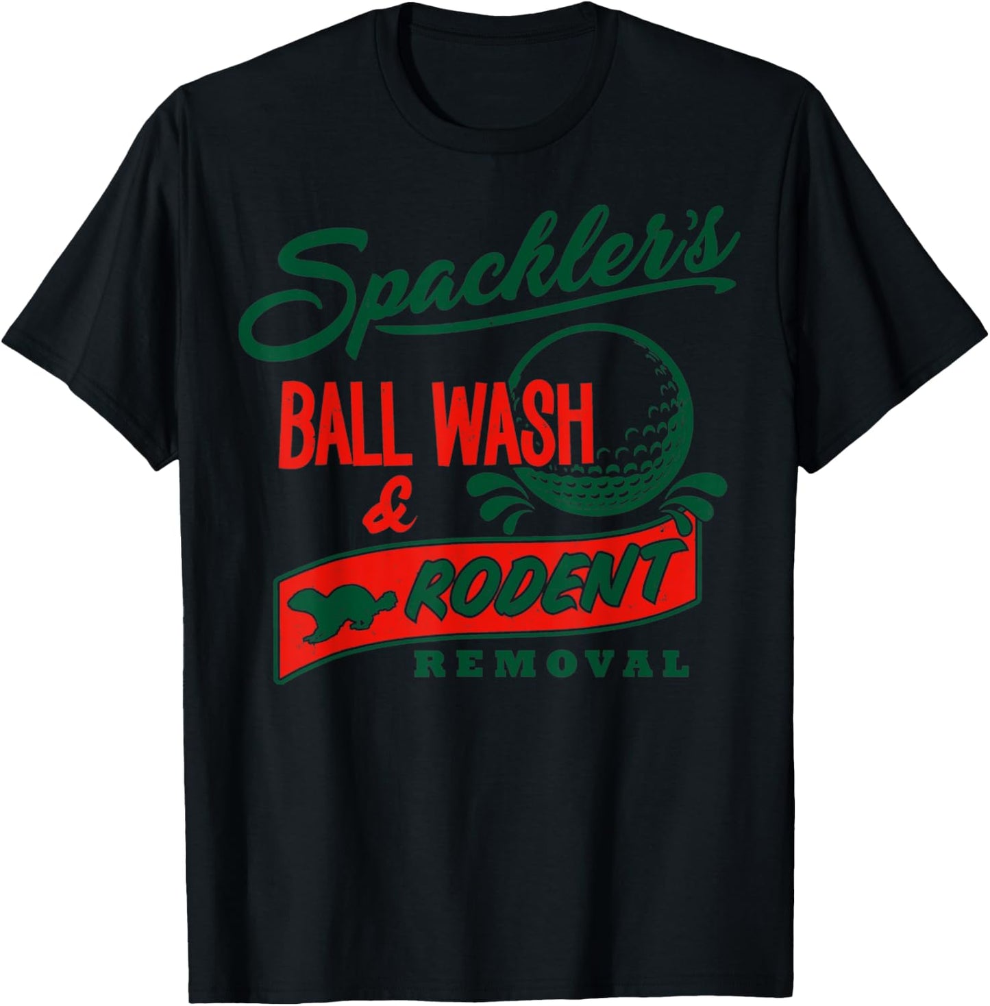 Spackler's Ball Wash and Rodent Removal Retro Vintage T-Shirt - T-Shirt | Black