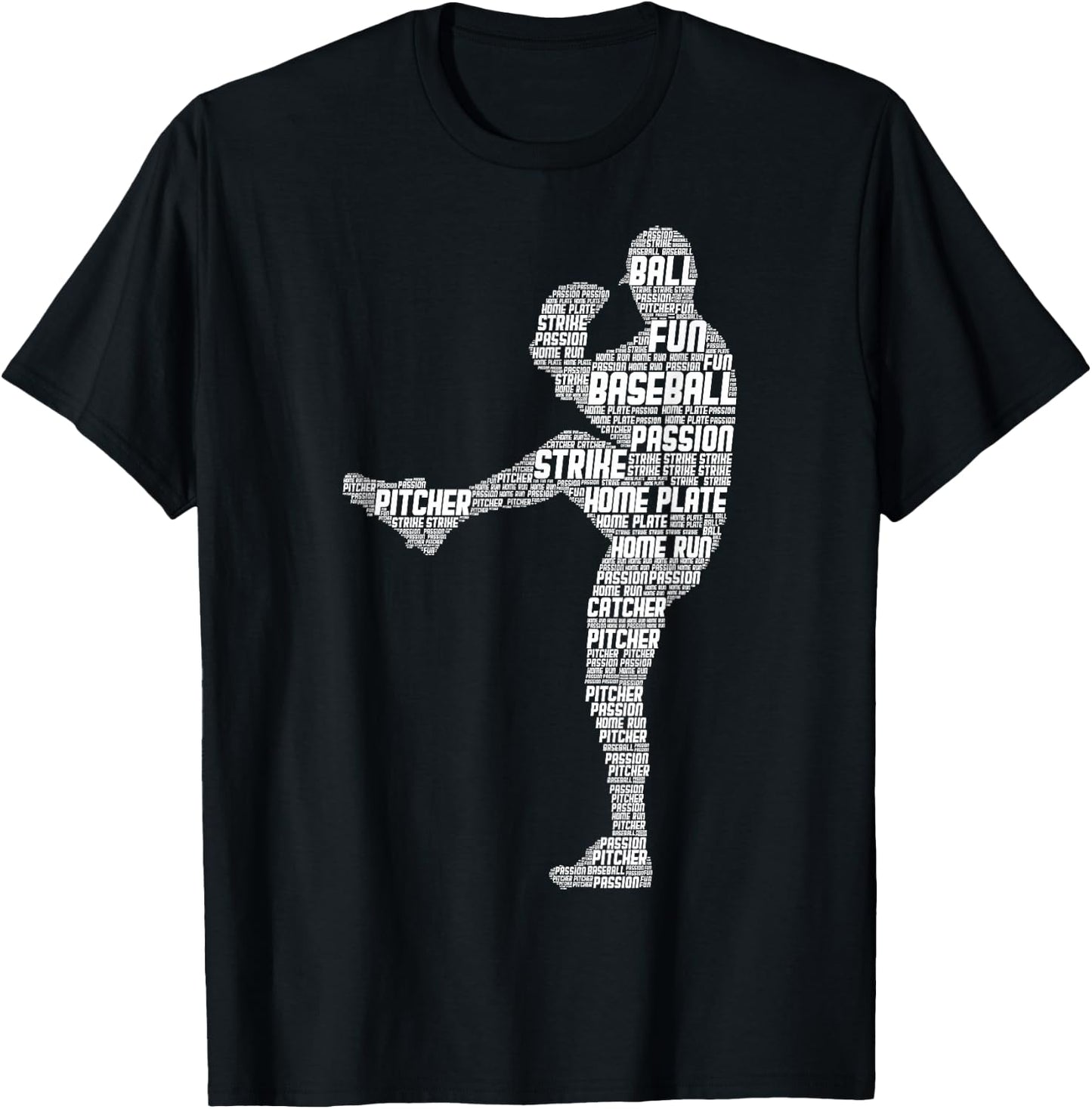 Baseball Pitcher Baseball Player Boys Children Men T-Shirt - T-Shirt | Black