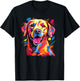 Watercolour Colourful Labrador Labbi T-Shirt - T-Shirt | Black