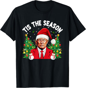 Tis The Season Trump Christmas Matching Family Christmas T-Shirt - T-Shirt | Black