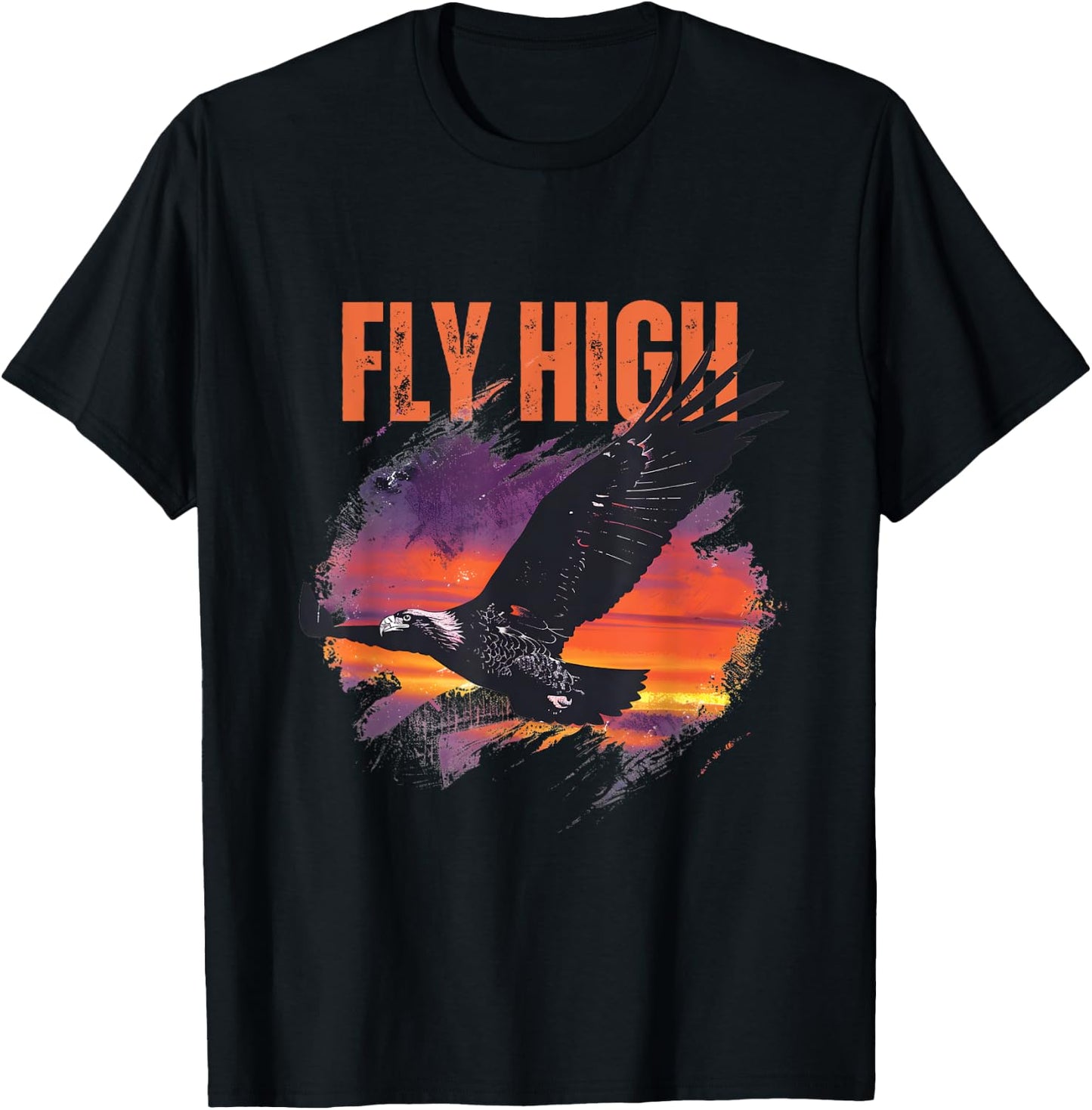 Fly High: National Bird Day Graphic T-Shirt - T-Shirt | Black