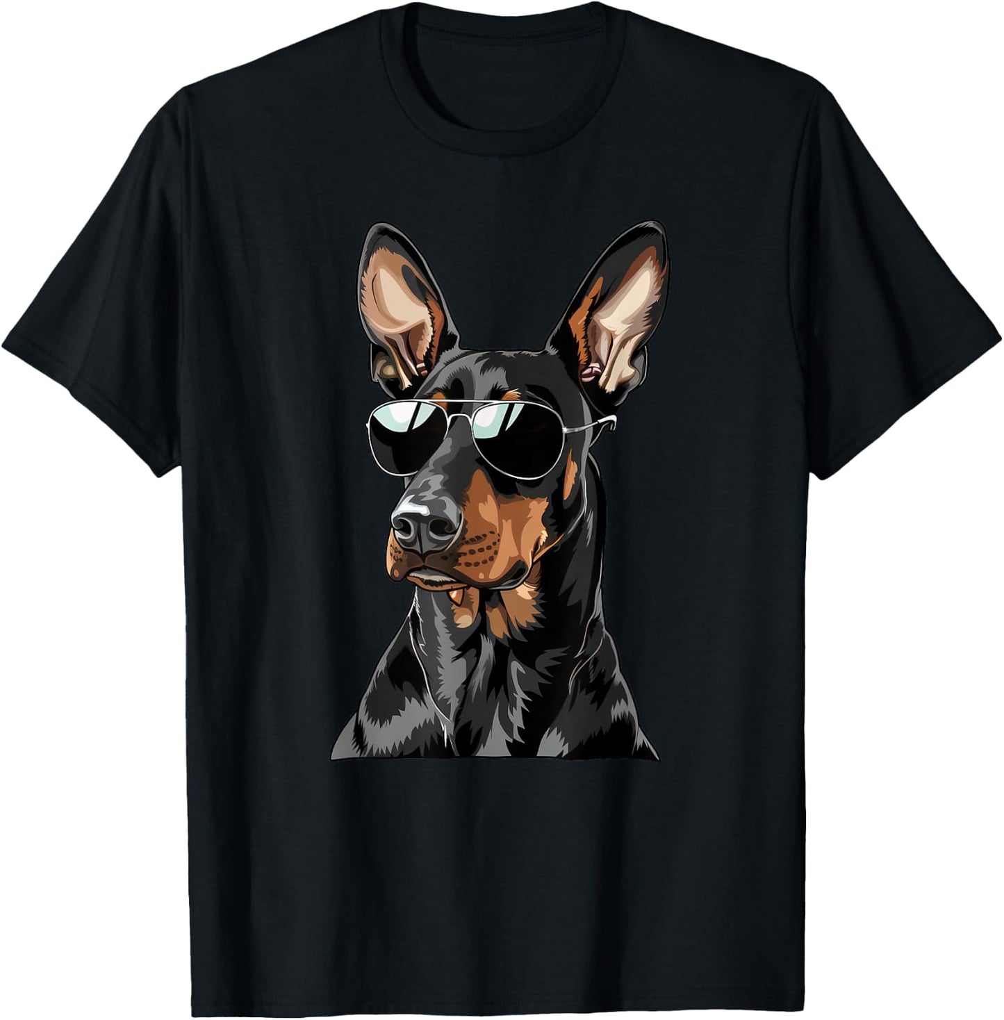 Doberman Pinscher Dog Sunglasses T-Shirt - T-Shirt | Black