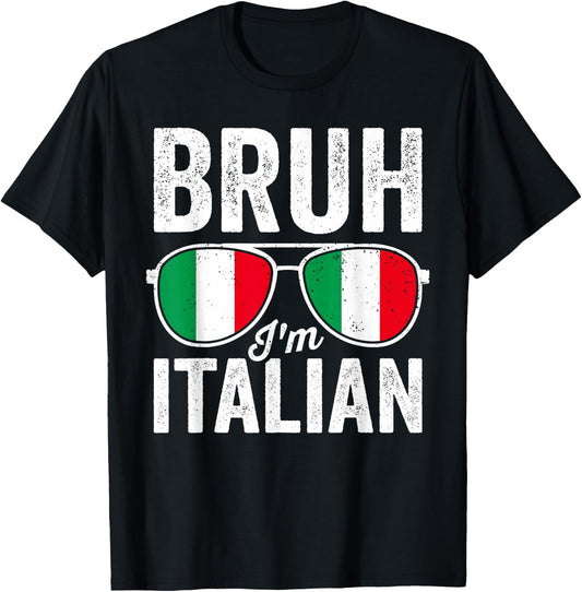 Bruh I'm Italian Funny Italian Festival Italian Boys Kids T-Shirt - T-Shirt | Black