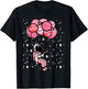 Astronaut Balloon Planets Space Galaxy Girls Kids Toddler T-Shirt - T-Shirt | Black