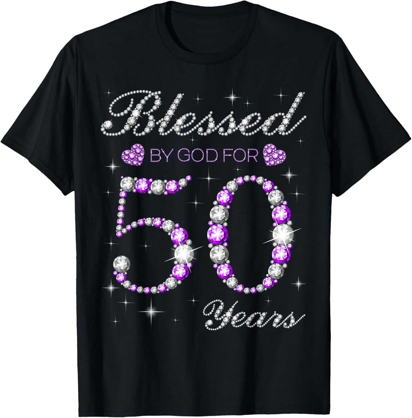 Blessed By God For 50 Years Old 50th Birthday Party B-day T-Shirt - T-Shirt | Black