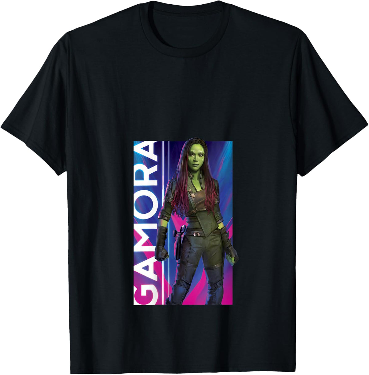 Marvel Guardians of The Galaxy Vol. 3 Vintage Gamora Panel V-Neck T-Shirt - T-Shirt | Black