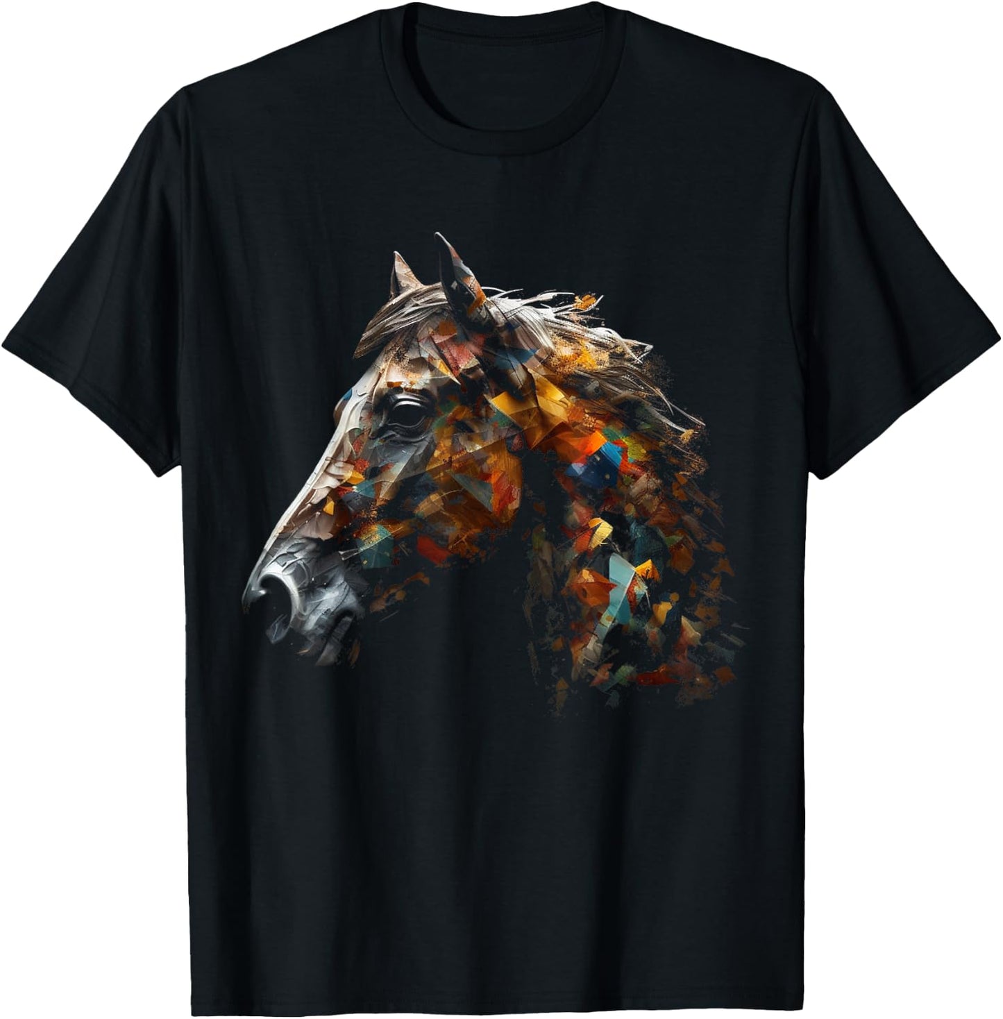 Horse Artwork - Animal Horse T-Shirt - T-Shirt | Black