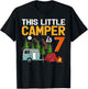 This Little Camper Is 7 Years Old Camping 7th Birthday T-Shirt - T-Shirt | Black