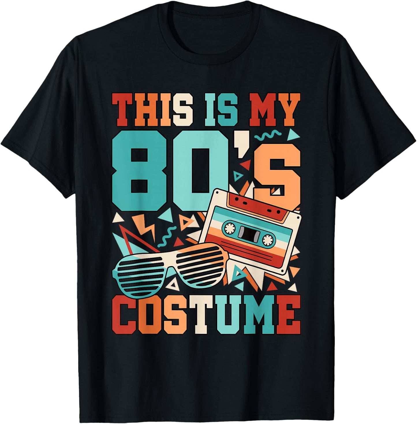 This Is My 80s Costume 1980s 80s Outfit Disco Party Retro T-Shirt - T-Shirt | Black
