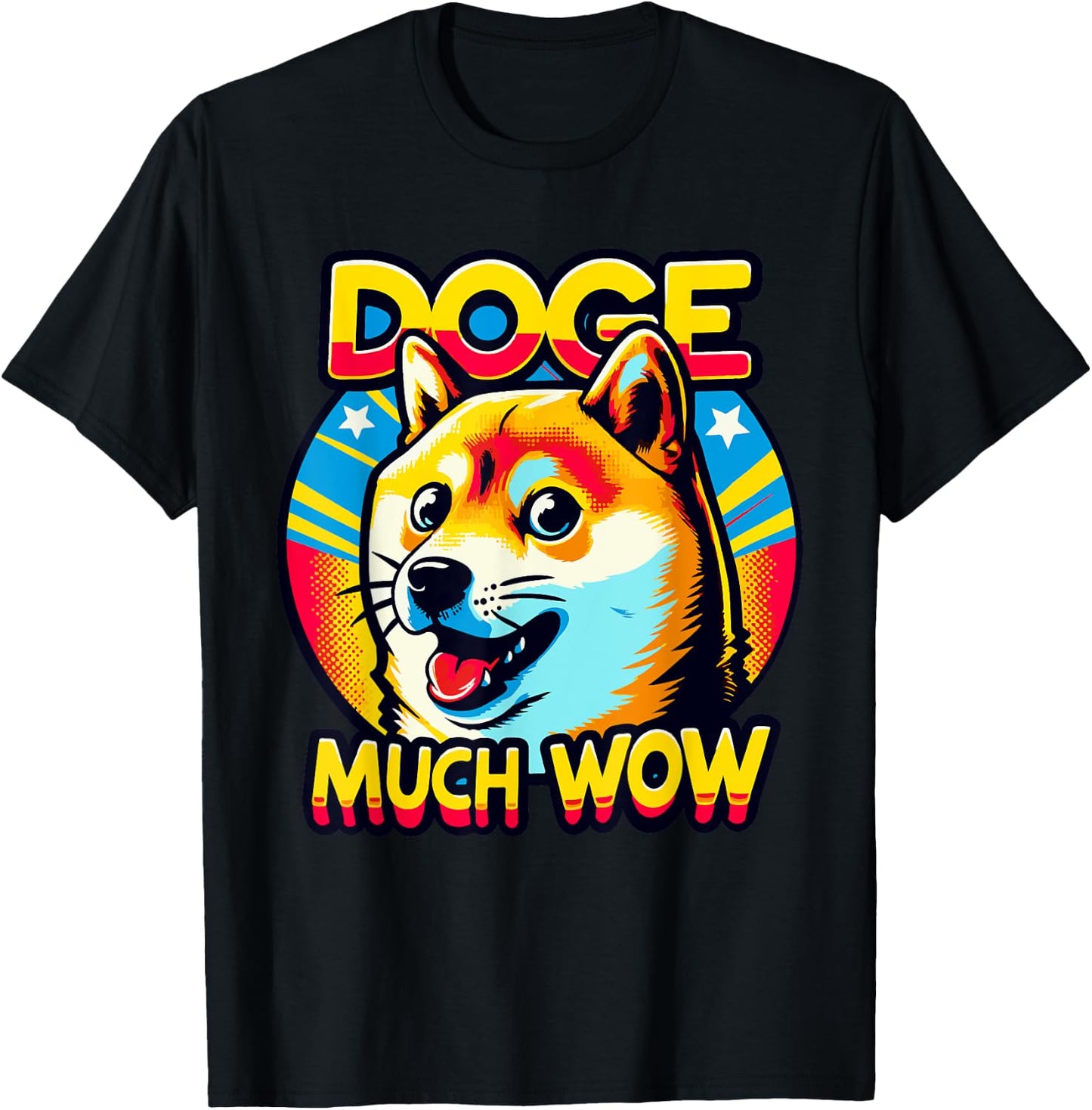 Meme Culture Doge Much Wow Vibrant Dog Lover T-Shirt - T-Shirt | Black