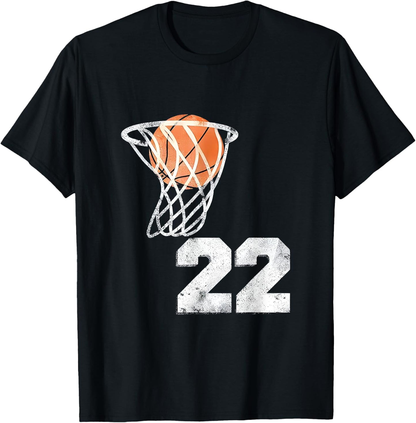 Vintage Basketball Jersey Number 22 Player Number T-Shirt - T-Shirt | Black