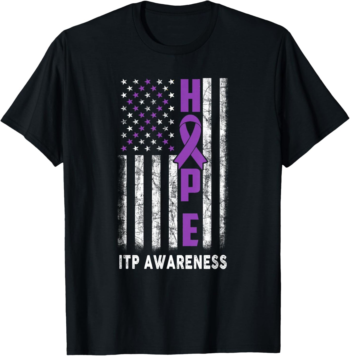 ITP Awareness Hope Flag ITP Warrior T-Shirt - T-Shirt | Black