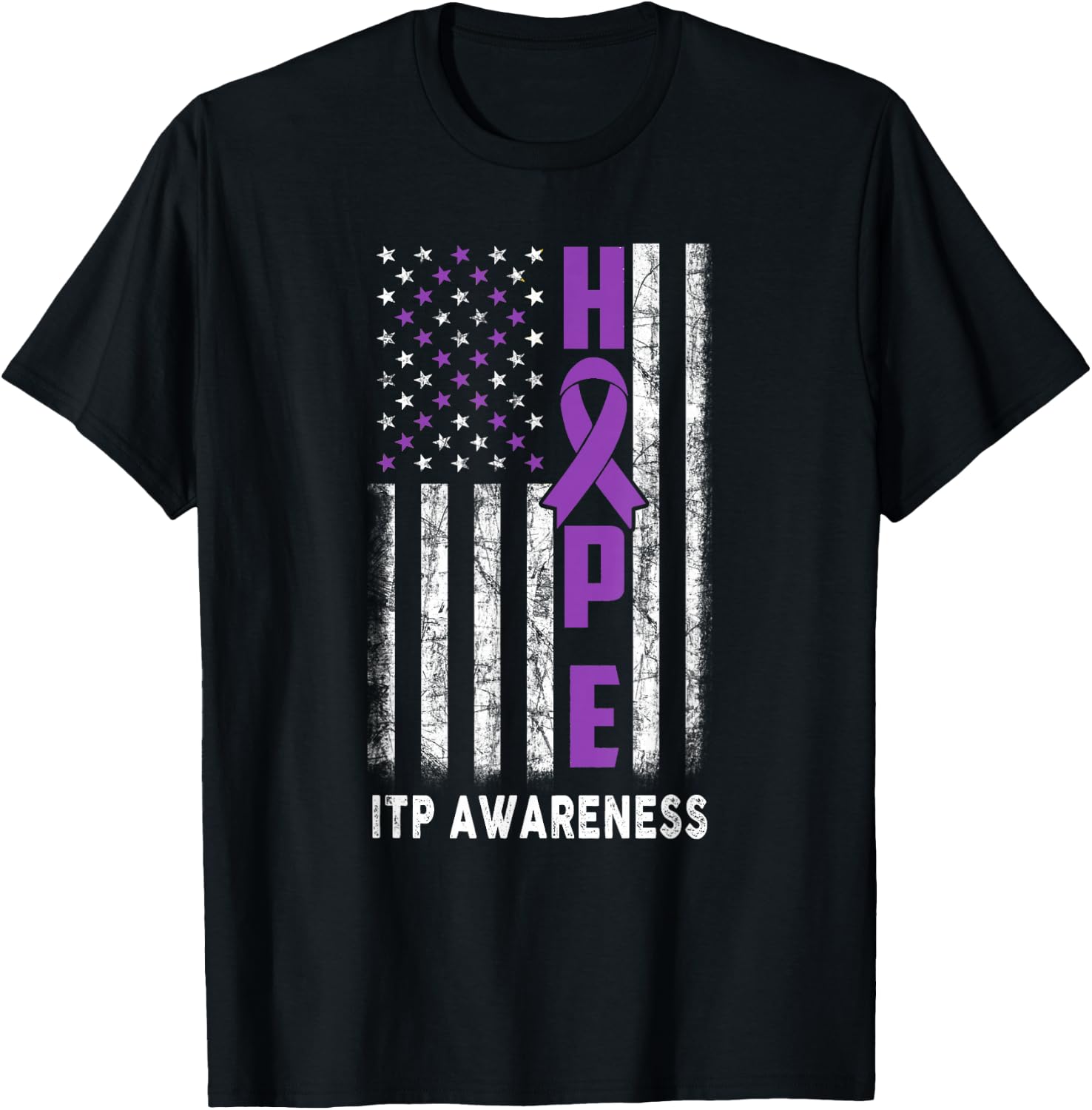 ITP Awareness Hope Flag ITP Warrior T-Shirt - T-Shirt | Black